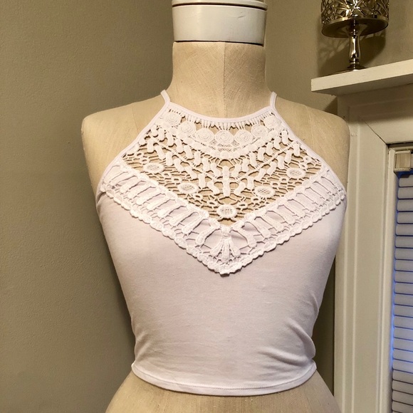 ☀️ White Lace Crop Top ☀️ - Picture 1 of 3
